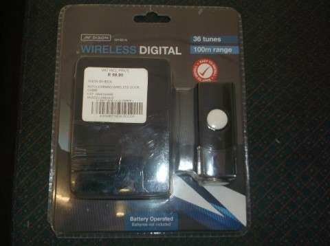 DIXON WIRELESS DIGITAL DOOR CHIME ( 36 TUNES / 100M RANGE / BATTERY OPERATED )